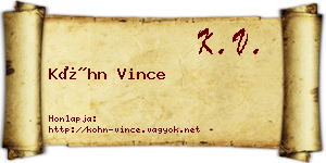 Kóhn Vince névjegykártya